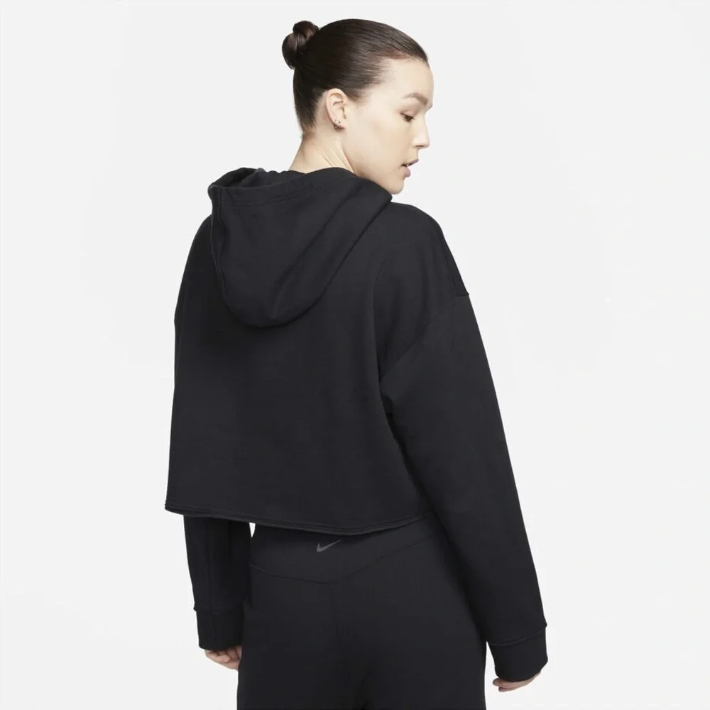 Nike Yoga Luxe Women's Cropped Fleece Hoodie in Black